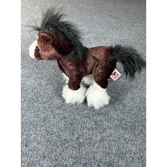 Ganz Webkinz Clydesdale Horse White Brown Black 8” Plush Stuffed Animal No Code - Picture 5 of 6